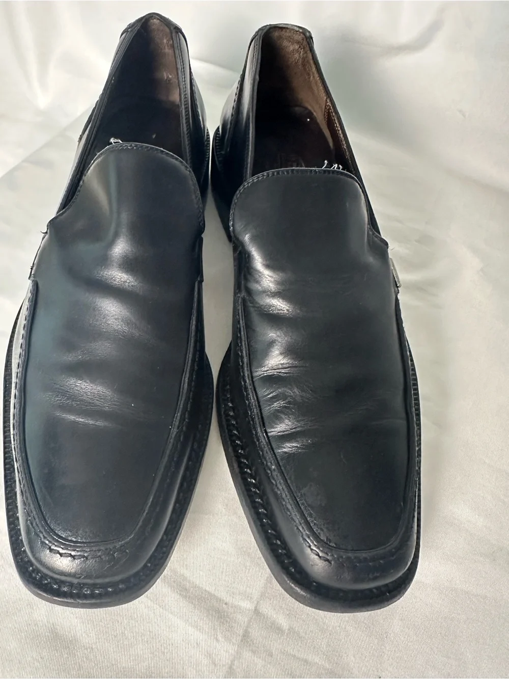 Salvatore Ferragamo Men’s Black Leather Loafers Slip-On Shoes Size 6.5